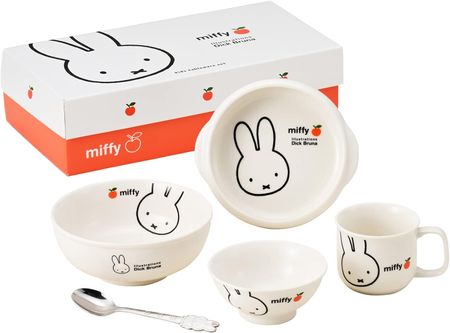 Dick Bruna "Miffy" tableware set, children's tableware, ceramic, baby, apple pattern, Miffy goods
