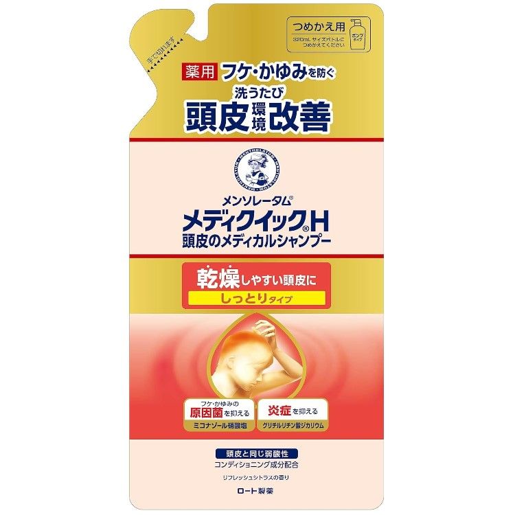 Rohto Pharmaceutical Medicions H.在头皮280ml上的医疗洗发水，用于潮湿