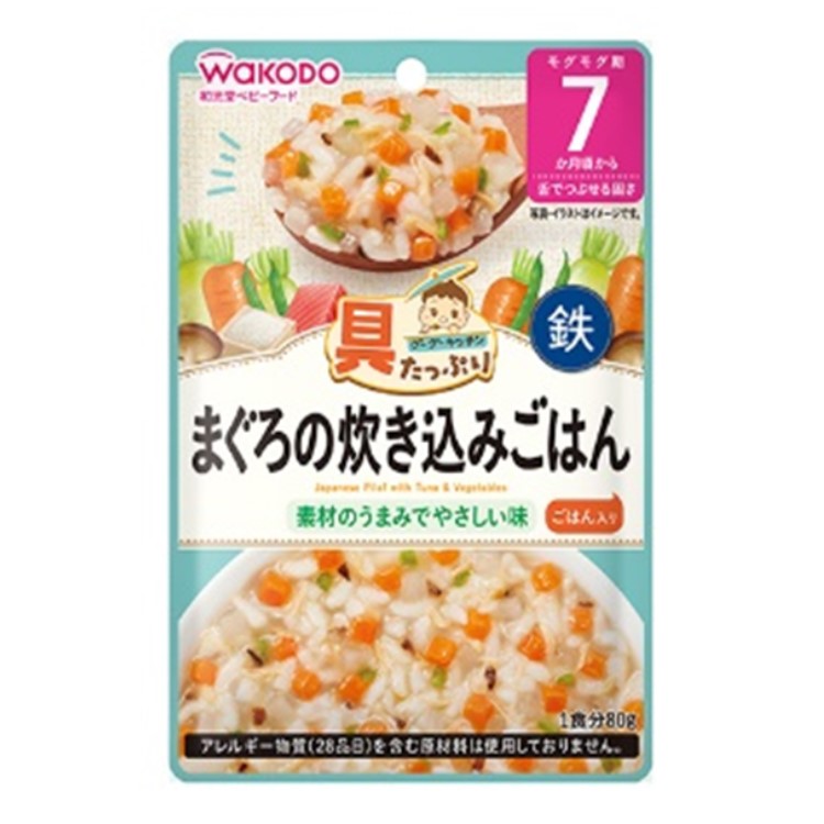 朝日食品集團 和光堂 Wakudo大量的Gugu廚房金槍魚煮熟的米80G