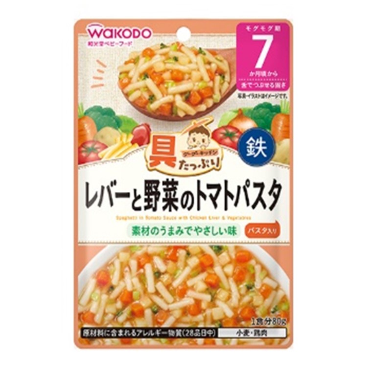 朝日食品集團 和光堂 大量的Wakudo Gougoo廚房槓桿和蔬菜番茄麵食80G