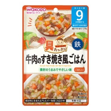 Wakodo Goo Goo Kitchen Beef Sukiyaki Style Rice with Plenty of Ingredients 80g