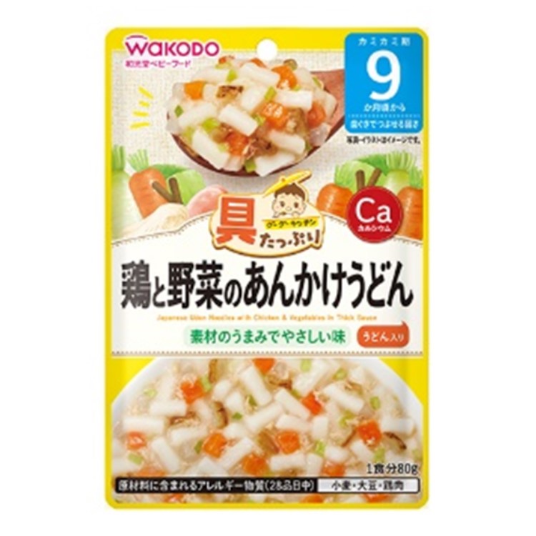 朝日食品集團 和光堂 大量的Wakudo Gougoo廚房雞肉和蔬菜Ankake Udon 80g