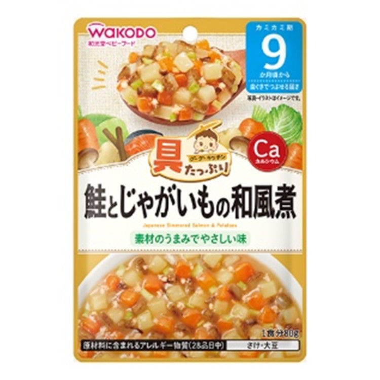朝日食品集團 和光堂 大量的Wakudo設備Googoo廚房鮭魚和Norigamono日本風格的80克