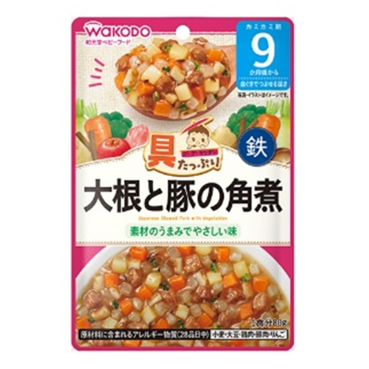 朝日食品集團 和光堂 googoo廚房蘿蔔和豬肉和大量的wakudo 80g