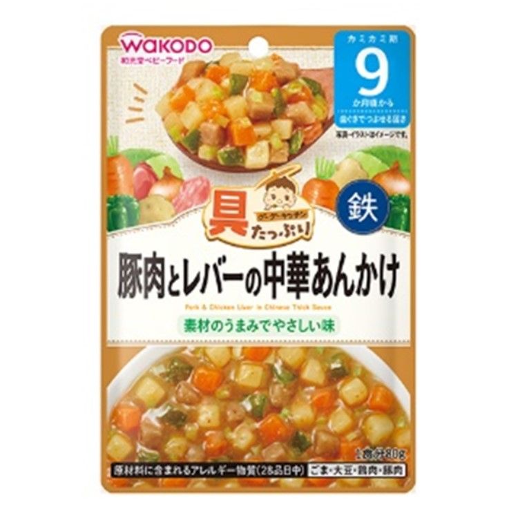 Wakodo Goo Goo Kitchen Hearty Chinese-Style Pork & Liver in Thick Sauce 80g