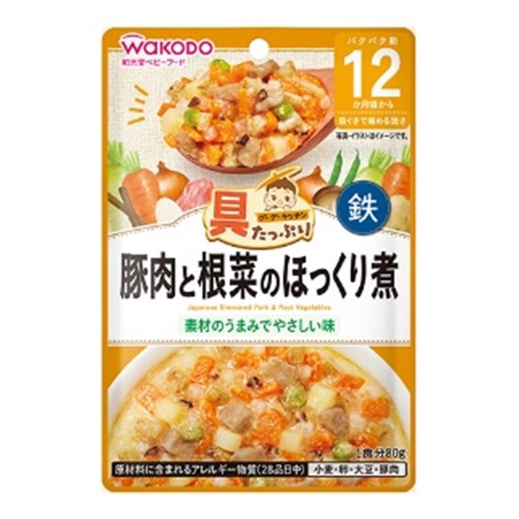 Wakodo Goo Goo Kitchen - 豬肉根莖蔬菜燉碗 80g