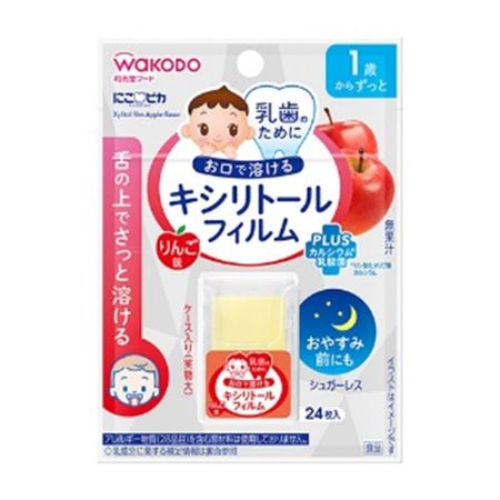 Wakodo Nikopika Xylitol Film Apple Flavor 24 Sheets