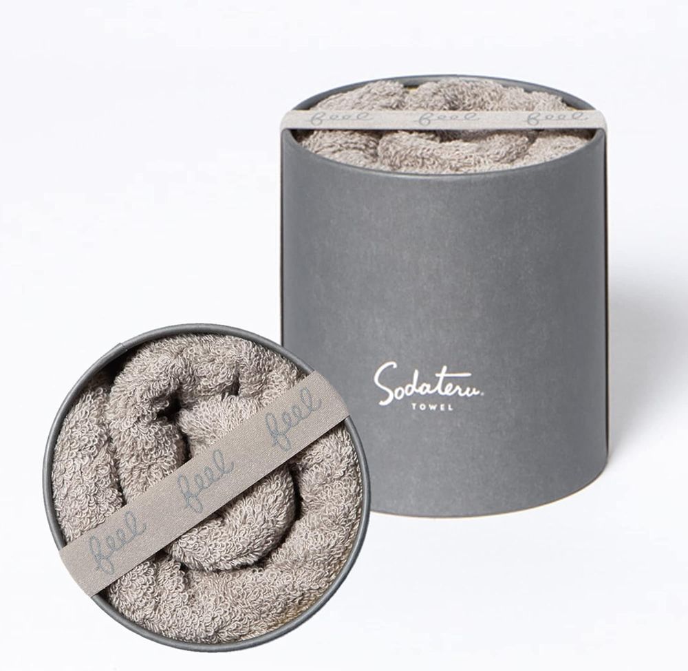소다테루 타월 "feel" 페이스 타월 코튼 색상: 문 그레이지(브라운 계열)