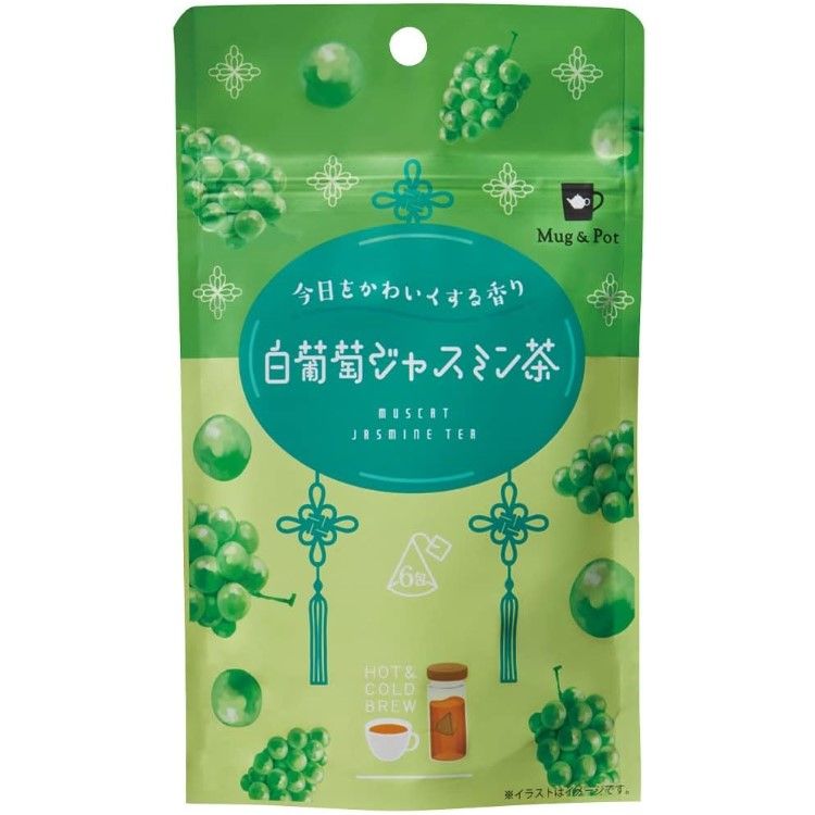 Tokyo Tea Trading Mug & Pot White Grape Jasmine Tea (2 g × 6 tea bags)