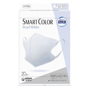 Cho-Kaiteki SMART COLOR Mask, Pearl White, Regular Size, Pack of 20