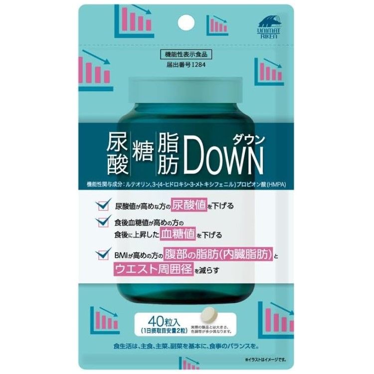 UNIMAT RIKEN 降尿酸・降糖・減脂 保健品 40粒