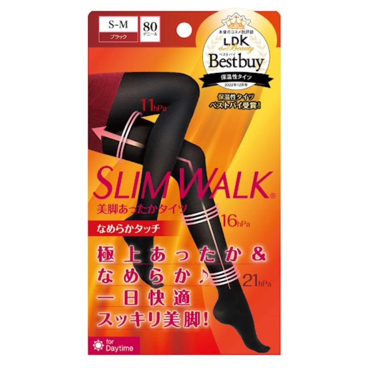 Slimwalk美丽的腿温暖的紧身裤慢触摸黑色SM