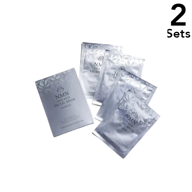 [2 세트] Mirai Lab NMN Face Rich Facial Mask NMN에는 20ml x 4 시트가 들어 있습니다.