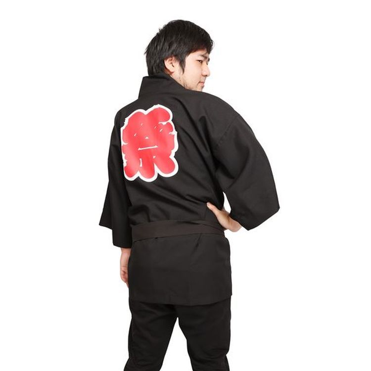 Happi Coat / Festival Costume, Black, Unisex, Length 83 cm, Polyester, "It’s Festival Time! Happi" [Events, Cosplay]