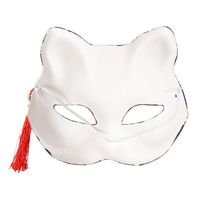 Japanese-Style Cosplay Costume Accessory: Black Kitsune (Fox) Half Mask, "Kacho Fugetsu" – Perfect for Events and Halloween