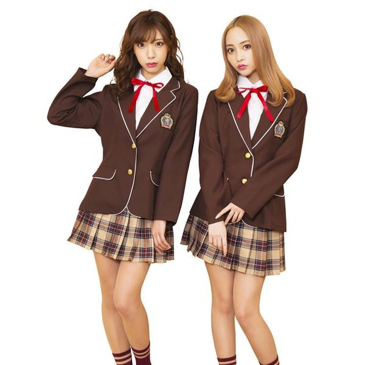 GLOWHOLIC Preppy Girl Cosplay Costume (for Events, Halloween, Parties)