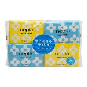 Nepia Nepinepi Pocket Tissues, Flushable Type, 16 Pack