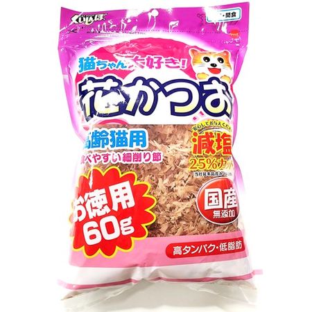 Kuishinbo Hana-Katsuo for Senior Cats, Reduced Salt, Value Pack, 60g