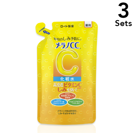 [Set of 3] Rohto MelanoCC Medicated dark spot preventation -blemish Whitening Lotion Refill 170mL