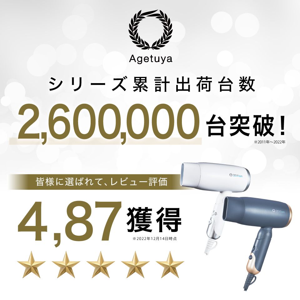 Agetsuya Super Rich Ion Hair Dryer White