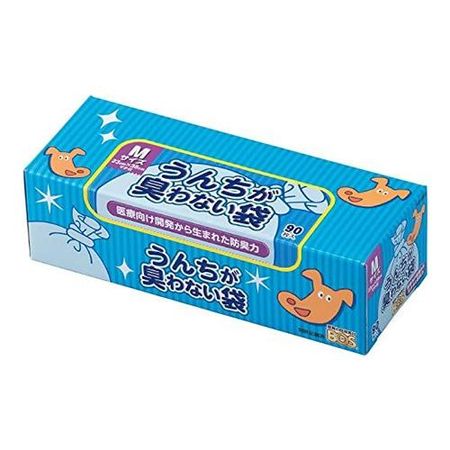 BOS odorless poop bags for dogs, medium size, with gusset, 90 pieces (box type)