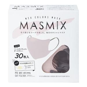 Masmix（Masmix）面具30件（淡淡的淡紫色x深灰色）