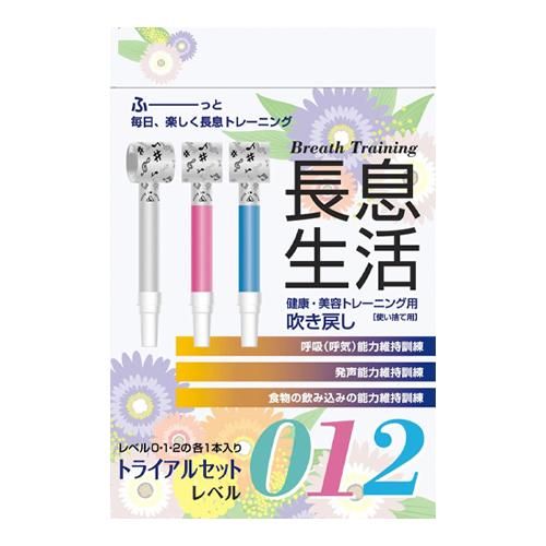 건강·미용 트레이닝용 불기 장치 나가이키 세이카츠 트라이얼 3개 세트 (레벨 0·1·2) 1세트