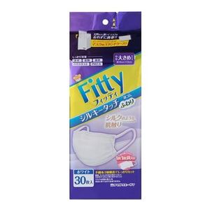 Fitty 絲滑觸感柔軟耳帶，附盒，略大，30 個裝（白色）