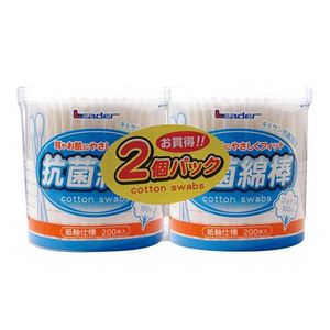 Leader antibacterial cotton swab 400 (200 pieces x 2 packs)