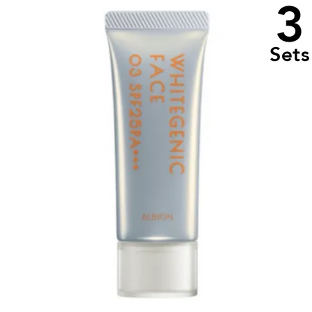 【3入組】ALBION 奧爾濱 Whitegenic 美白粉底霜 03 自然米色 40g