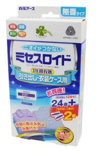 活节奏的劳埃德夫人抽屉 /服装盒1年有效的非感官类型（24件+2件）驱虫剂