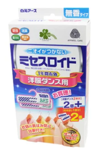 Kurashiryuthm 勞埃德夫人衣櫃用 有效期一年 無香型（2個）+抽屜用2個 驅蟲劑