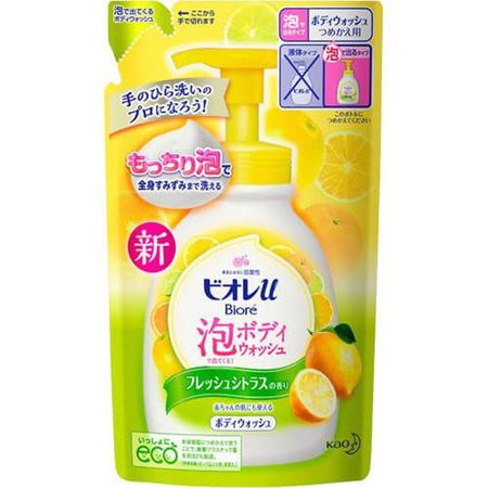 [15件套] Biore U 柑橘泡沫沐浴露 补充装 480ml