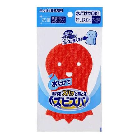ズビズバ 水だけでOK!アクリルスポンジ ブラシ機能付き 1個入