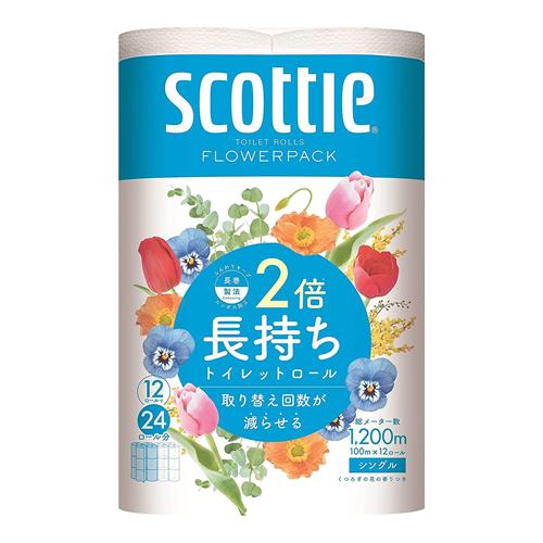 日本製紙CRECIA scottie Scotty Flower Pack兩倍長的壽命12卷