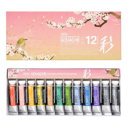 Holbein opaque watercolor paint gouache Japanese color [Aya] Spring 15ml x 12 color set
