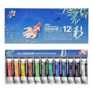 Holbein opaque watercolor paint Gash Japanese color [Aya] Summer 15ml x 12 color set