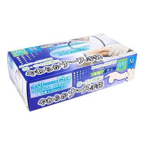 Soft nurse gloves plastic material non -powder 100 sheets (M size)