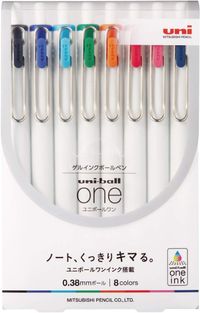 三菱鉛筆 ゲルボールペン ユニボールワン 0.38 one 8色セット