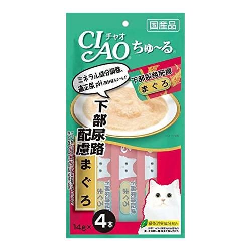 いなば ＣＩＡＯちゅ～る（チャオちゅーる） 猫用 下部尿路配慮 まぐろ 14g× 4本入