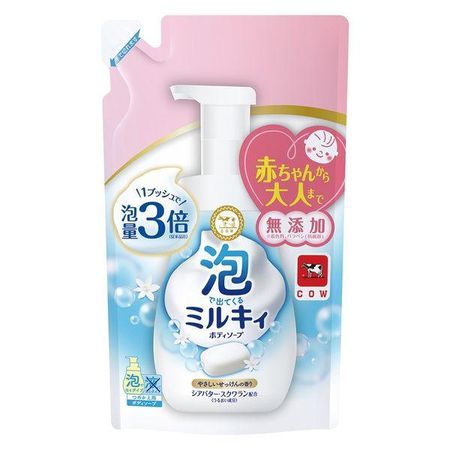 Milky foam body soap with a gentle soapy scent, refill