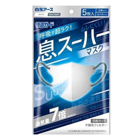 快適ガード 息スーハーマスク 立体タイプ ふつうサイズ