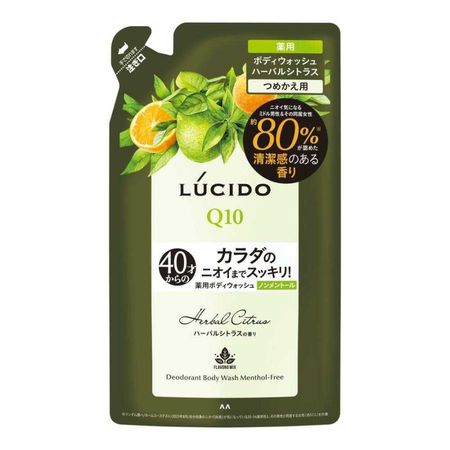 Lucido Medicated Deodorant Body Wash, Non-Menthol, Herbal Citrus, Refill (Quasi-drug)