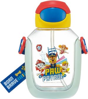 Skater Water Bottle with Straw 530ml Paw Patrol 23 Straw Water Bottle One Push for Children PDSH6DX-A