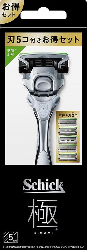 Schick KIWAMI 敏感肌肤组合装（刀架（含刀片）+4个替换刀片）剃须刀