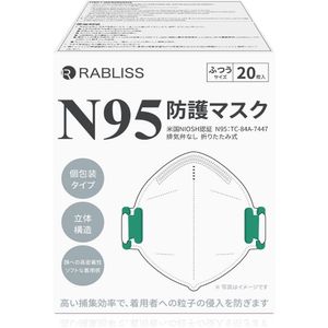 RABLISS N95 Protective Mask White 20 pieces
