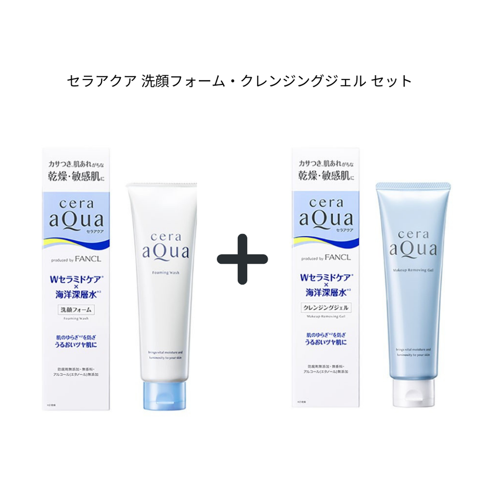 Foamy Wash 180ml 2本セット Cera Aqua Foaming Face Wash & Cleansing Gel Set ｜ DOKODEMO