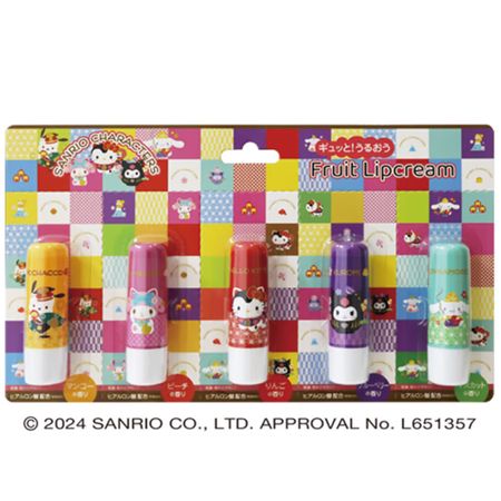 Pierres Sanrio Characters Gyutto! Moisturizing Fruit Lip Balm Japanese Pattern 3.5g x 5 pieces