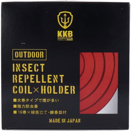 Kokubo Industries Outdoor Thick Roll Insect Repellent Incense with Hanging Incense Stick Dish, 16 Rolls
