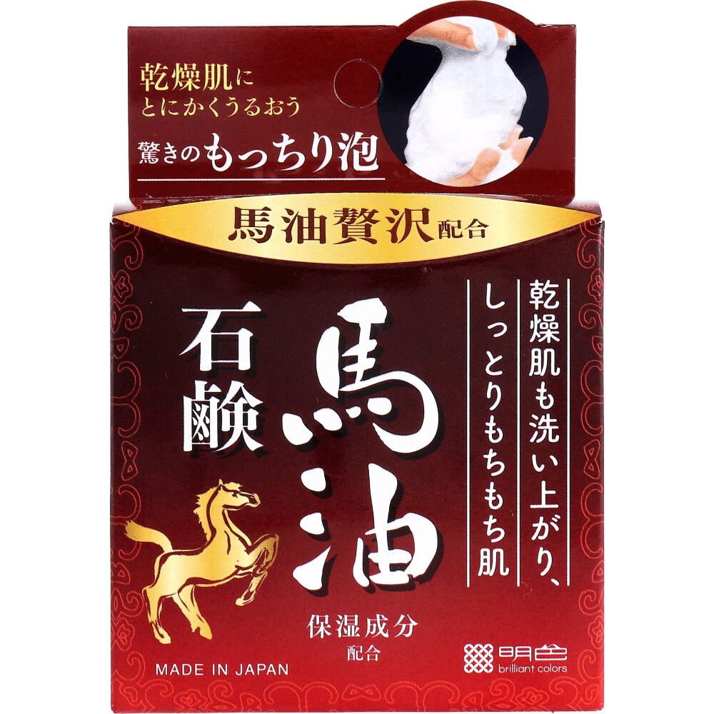 Meishoku Cosmetics Meishoku Moist Foam Beauty Horse Oil Soap 80g